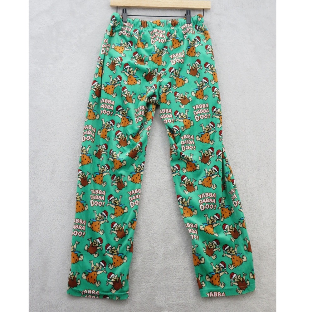 Happy Boxer Flintstones Fred Santa Yabba Dabba Doo Pajama Pants Mens Small Green